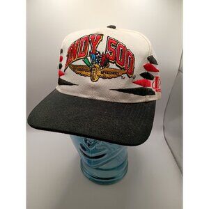 Vintage Indy 500 Snapback Hat Cap Embroidered Logo 7 Indianapolis Motor Speedway